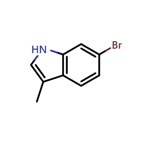 Chemical structure of 6-Bromo-3-methyl-1H-indole , CAS 1219741-50-0, AChemBlock L14882