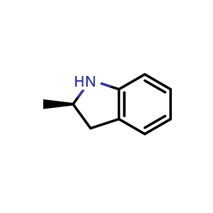 Chemical structure of (2R)-2-methyl-2,3-dihydro-1H-indole , CAS 22160-13-0, AChemBlock L14886