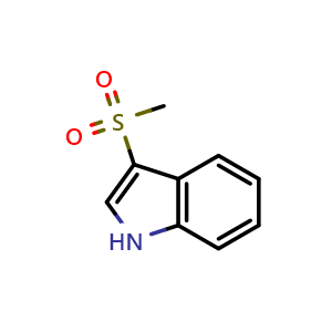 Chemical structure of 3-methanesulfonyl-1H-indole , CAS 582321-06-0, AChemBlock L14888