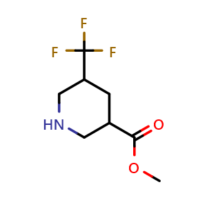 Chemical structure of methyl 5-(trifluoromethyl)piperidine-3-carboxylate , CAS 1269755-53-4, AChemBlock L14896