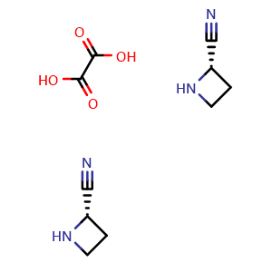 Chemical structure of bis((2S)-azetidine-2-carbonitrile); oxalic acid , CAS 2068137-88-0, AChemBlock L14917