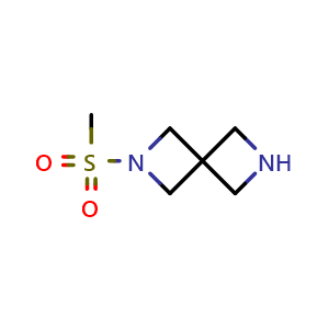 Chemical structure of 2-methanesulfonyl-2,6-diazaspiro[3.3]heptane , CAS 1433176-83-0, AChemBlock L14919