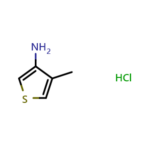 Chemical structure of 4-methylthiophen-3-amine hydrochloride , CAS 24030-00-0, AChemBlock L14926