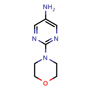 Chemical structure of 2-(morpholin-4-yl)pyrimidin-5-amine , CAS 65735-68-4, AChemBlock L14995