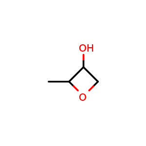 Chemical structure of 2-methyloxetan-3-ol , CAS 1420681-59-9, AChemBlock L18037