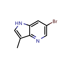 Chemical structure of 6-bromo-3-methyl-1H-pyrrolo[3,2-b]pyridine , CAS 1363382-85-7, AChemBlock L18060