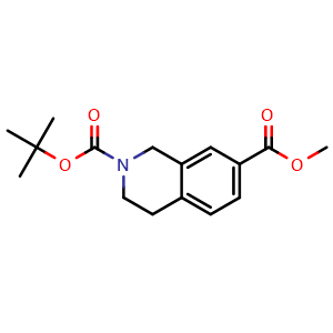 Chemical structure of 2-tert-butyl 7-methyl 1,2,3,4-tetrahydroisoquinoline-2,7-dicarboxylate , CAS 960305-54-8, AChemBlock L18072