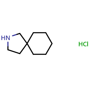 Chemical structure of 2-azaspiro[4.5]decane hydrochloride , CAS 36392-74-2, AChemBlock L18075
