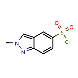 Chemical structure of 2-methyl-2H-indazole-5-sulfonyl chloride , CAS 1097731-30-0, AChemBlock L18078