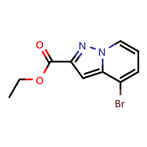 Chemical structure of Ethyl 4-bromopyrazolo[1,5-a]pyridine-2-carboxylate , CAS 1363381-99-0, AChemBlock L18081
