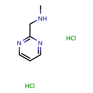 Chemical structure of methyl[(pyrimidin-2-yl)methyl]amine dihydrochloride , CAS 1956354-92-9, AChemBlock L18100