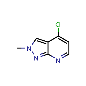 Chemical structure of 4-chloro-2-methyl-2H-pyrazolo[3,4-b]pyridine , CAS 944501-84-2, AChemBlock L18128