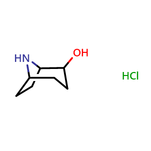 Chemical structure of 8-azabicyclo[3.2.1]octan-2-ol hydrochloride , CAS 2007919-17-5, AChemBlock L18138