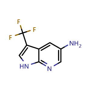 Chemical structure of 3-(trifluoromethyl)-1H-pyrrolo[2,3-b]pyridin-5-amine , CAS 1186501-73-4, AChemBlock L18179