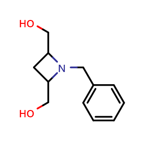 Chemical structure of [1-benzyl-4-(hydroxymethyl)azetidin-2-yl]methanol , CAS 127310-66-1, AChemBlock L18196