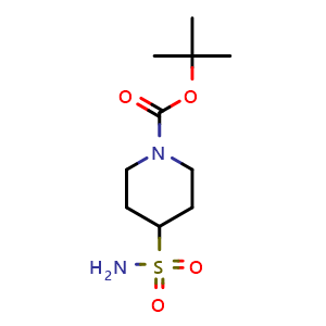 Chemical structure of tert-butyl 4-sulfamoylpiperidine-1-carboxylate , CAS 1415929-10-0, AChemBlock L18207