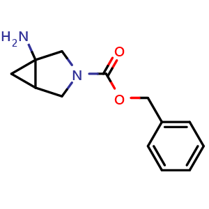Chemical structure of benzyl 1-amino-3-azabicyclo[3.1.0]hexane-3-carboxylate , CAS 2055841-98-8, AChemBlock L18215
