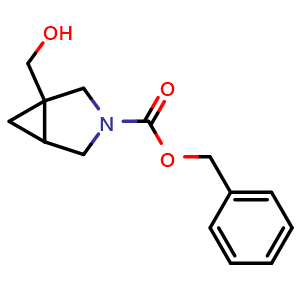 Chemical structure of benzyl 1-(hydroxymethyl)-3-azabicyclo[3.1.0]hexane-3-carboxylate , CAS 2055840-73-6, AChemBlock L18219