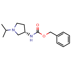 Chemical structure of benzyl N-[(3S)-1-(propan-2-yl)pyrrolidin-3-yl]carbamate , CAS 2007924-91-4, AChemBlock L18261