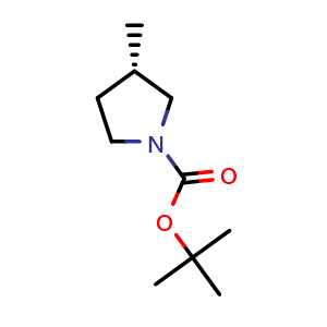 Chemical structure of tert-butyl (3S)-3-methylpyrrolidine-1-carboxylate , CAS 1821785-68-5, AChemBlock L18268