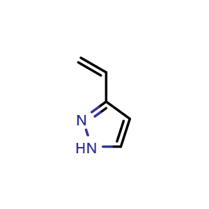 Chemical structure of 3-Ethenyl-1H-pyrazole , CAS 56342-52-0, AChemBlock L18271