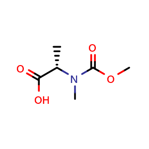 Chemical structure of (2S)-2-[(methoxycarbonyl)(methyl)amino]propanoic acid , CAS 1085528-19-3, AChemBlock L18275