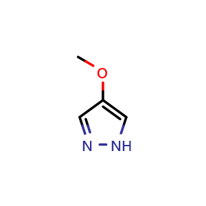 Chemical structure of 4-methoxy-1H-pyrazole , CAS 14884-01-6, AChemBlock L18281