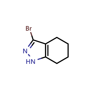 Chemical structure of 3-bromo-4,5,6,7-tetrahydro-1H-indazole , CAS 1246553-15-0, AChemBlock L18282