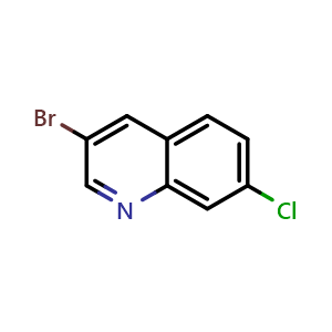 Chemical structure of 3-bromo-7-chloroquinoline , CAS 84973-05-7, AChemBlock L18288