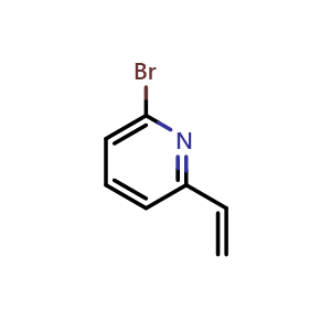 Chemical structure of 2-bromo-6-ethenylpyridine , CAS 931582-13-7, AChemBlock L18289