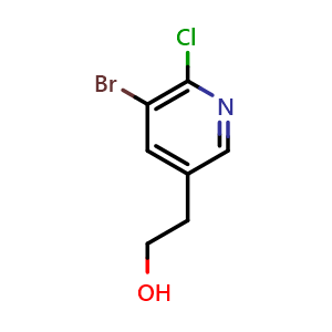 Chemical structure of 2-(5-bromo-6-chloropyridin-3-yl)ethan-1-ol , CAS 2007919-90-4, AChemBlock L18305