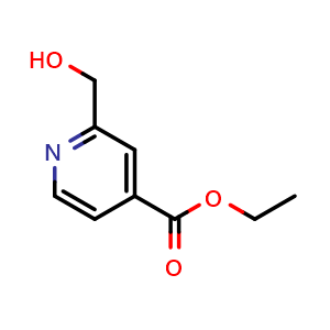 Chemical structure of ethyl 2-(hydroxymethyl)pyridine-4-carboxylate , CAS 31804-60-1, AChemBlock L18310