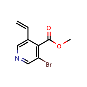 Chemical structure of methyl 3-bromo-5-ethenylpyridine-4-carboxylate , CAS 2055840-93-0, AChemBlock L18323