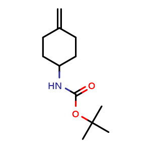 Chemical structure of tert-butyl N-(4-methylidenecyclohexyl)carbamate , CAS 725255-70-9, AChemBlock L18335