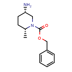 Chemical structure of benzyl (2R,5S)-5-amino-2-methylpiperidine-1-carboxylate , CAS 1290191-65-9, AChemBlock L18342