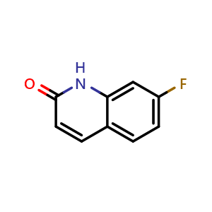 Chemical structure of 7-fluoro-1,2-dihydroquinolin-2-one , CAS 148136-14-5, AChemBlock L18395