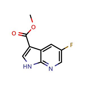 Chemical structure of methyl 5-fluoro-1H-pyrrolo[2,3-b]pyridine-3-carboxylate , CAS 1190314-69-2, AChemBlock L18442