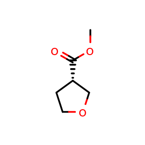 Chemical structure of methyl (3S)-oxolane-3-carboxylate , CAS 165611-33-6, AChemBlock L18447