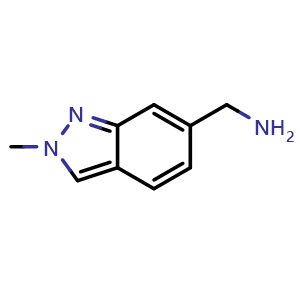 Chemical structure of (2-methyl-2H-indazol-6-yl)methanamine , CAS 1159511-20-2, AChemBlock L18453