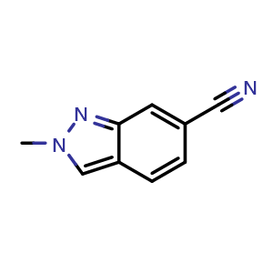 Chemical structure of 2-methyl-2H-indazole-6-carbonitrile , CAS 1159511-50-8, AChemBlock L18454
