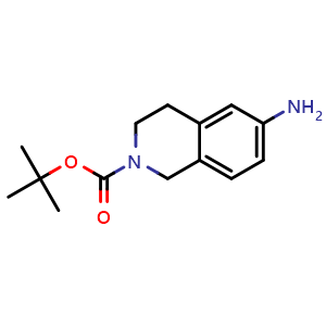Chemical structure of tert-butyl 6-amino-1,2,3,4-tetrahydroisoquinoline-2-carboxylate , CAS 164148-92-9, AChemBlock L18471