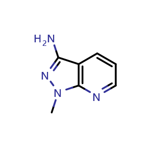 Chemical structure of 1-methyl-1H-pyrazolo[3,4-b]pyridin-3-amine , CAS 72583-83-6, AChemBlock L18476