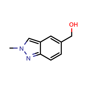 Chemical structure of (2-methyl-2H-indazol-5-yl)methanol , CAS 1159511-52-0, AChemBlock L18477