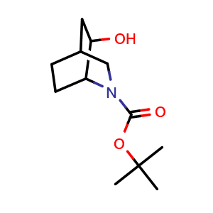 Chemical structure of 2-boc-6-hydroxy-2-azabicyclo[2.2.2]octane , CAS 1311391-25-9, AChemBlock L18511