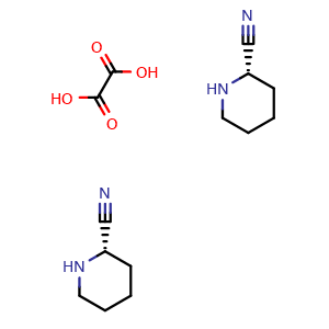 Chemical structure of bis((2S)-piperidine-2-carbonitrile); oxalic acid , CAS 2068138-09-8, AChemBlock L18519