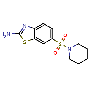 Chemical structure of 6-(Piperidine-1-sulfonyl)-benzothiazol-2-ylamine , CAS 854058-33-6, AChemBlock L18534