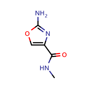 Chemical structure of 2-amino-N-methyl-1,3-oxazole-4-carboxamide , CAS 1333960-70-5, AChemBlock L18604