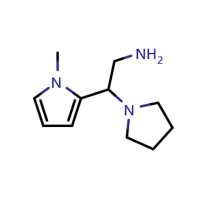 Chemical structure of [2-(1-methyl-1H-pyrrol-2-yl)-2-pyrrolidin-1-ylethyl]amine , CAS 1333960-51-2, AChemBlock L18609