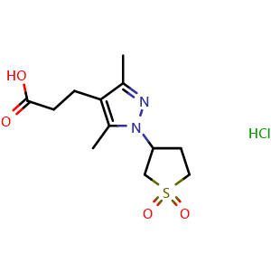 3-(1-(1,1-dioxidotetrahydrothiophen-3-yl)-3,5-dimethyl-1H-pyrazol-4-yl)propanoic acid hydrochloride