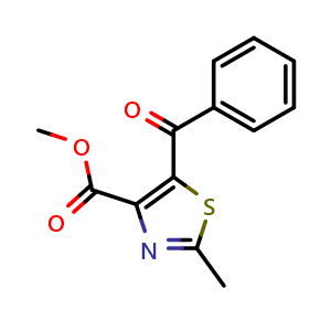 Chemical structure of methyl 5-benzoyl-2-methyl-1,3-thiazole-4-carboxylate , CAS 920113-32-2, AChemBlock L18647
